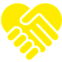 Handshake forming a heart